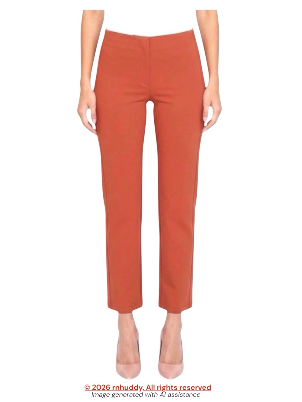 NWT Betabrand S Monroe straight crop trousers burnished coral